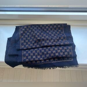 Navy and rose gold Gucci scarf